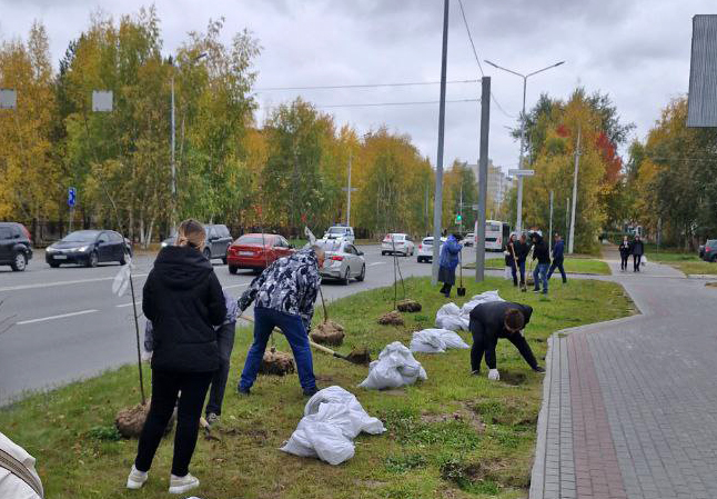 Сотрудники Горводоканала посадили яблоневую аллею